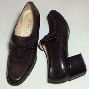 Brown Enzo Angiolini Healed Dress Loafers